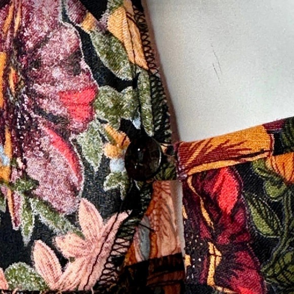 Floral Wrap Midi Hi-Lo Dress Small Blush Pink, Butter Yellow Raga One Of A Kind - Picture 4 of 8